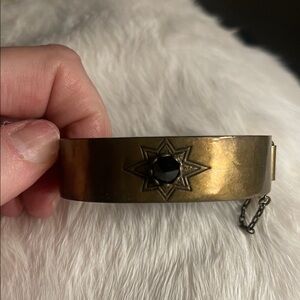 Gold Bracelet with Black Gem